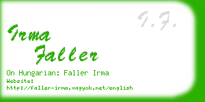 irma faller business card